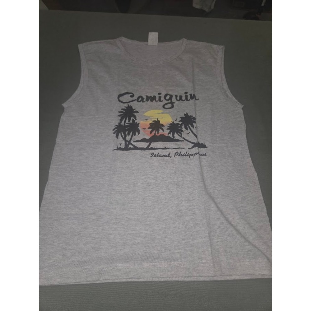 Together Camiguin Island Philippines Graphic Muscle Tank Top Gray Mens Medium